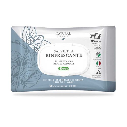 Natural derma pet salvietta rinfrescante 35 pz