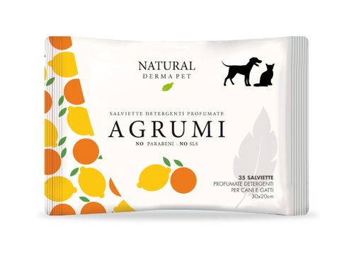 Natural derma pet salviette agrumi 35 pz