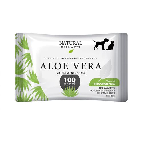 Natural derma pet salviette aloe big pack 100 pz