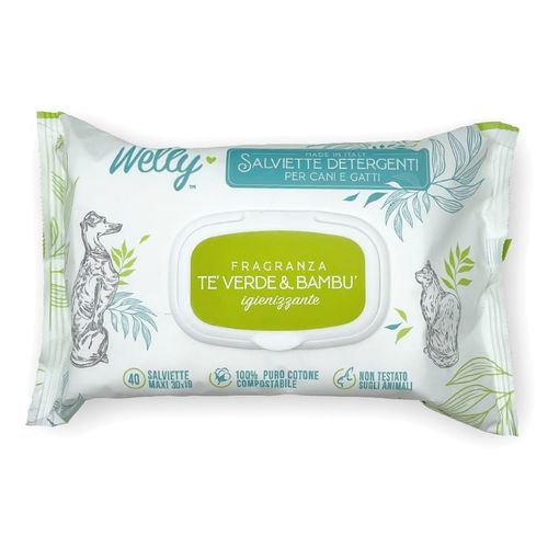 Welly salviette detergenti tÃ¨ verde e bambÃ¹ igienizzante 40 pz