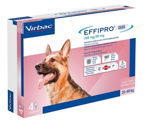 Effipro duo cane spot-on 268 mg 20-40 kg 4 pipette