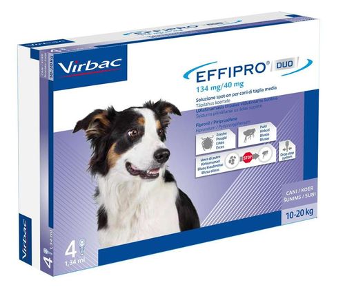 Effipro duo cane spot-on 134 mg 10-20 kg 4 pipette