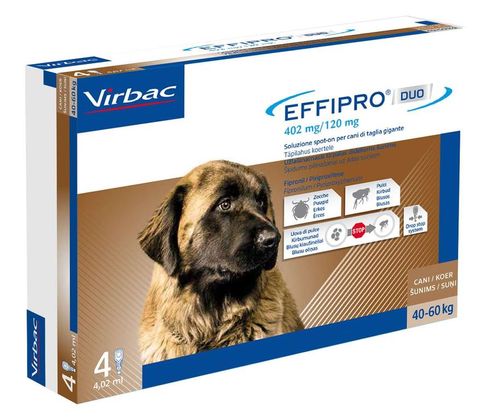Effipro duo cane spot-on 402 mg 40-60 kg 4 pipette
