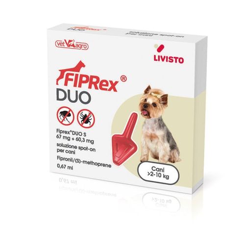 Fiprex duo S cani 2-10 kg 1 pipetta 0,67 ml