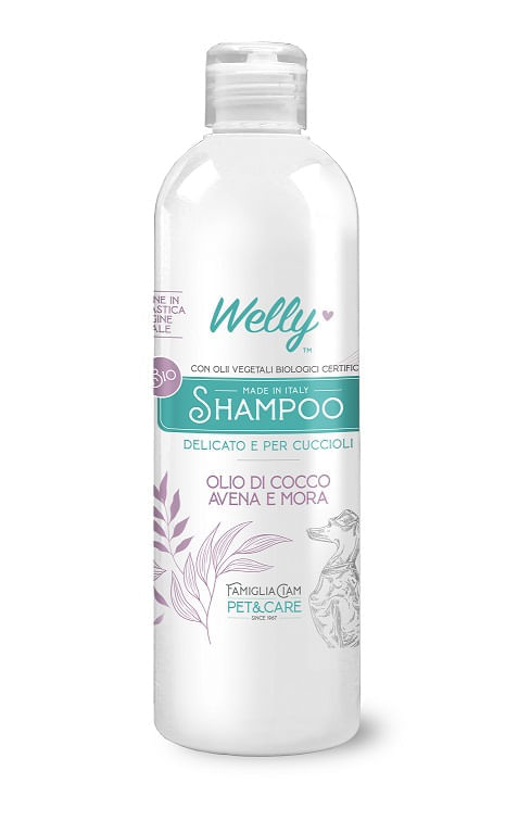Welly Bio Shampoo Delicato E Cuccioli Olio Di Cocco, Avena E Mora 250 ml