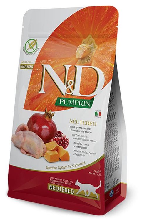 Farmina n&d pumpkin gatto neutered quaglia zucca e melograno