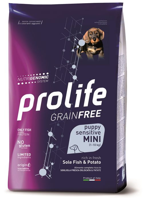 Prolife caneainfree puppy sensitive sogliola & patate mini