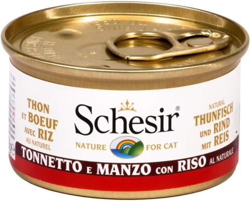 Schesir gatto tonnetto e manzo con riso al naturale