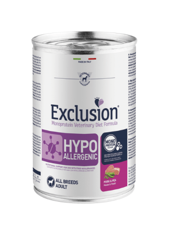 Exclusion diet formula hypoallergenic maiale e piselli