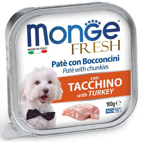 Monge cane fresh pate e bocconcini con tacchino