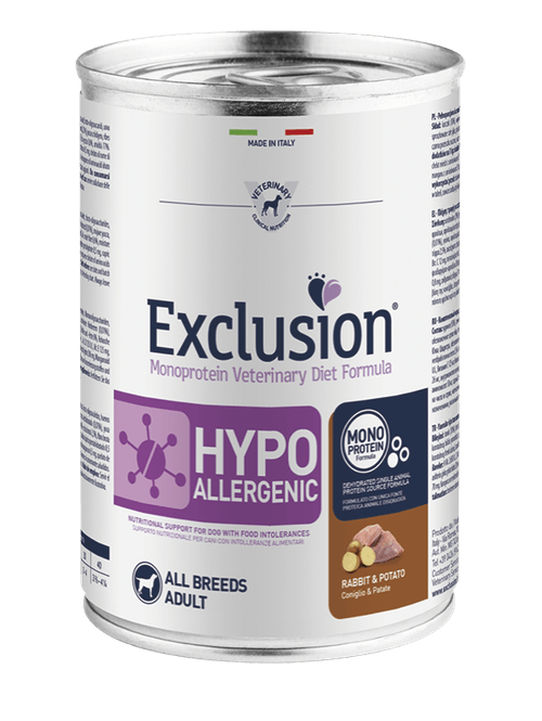 Exclusion diet formula hypoallergenic coniglio e patate