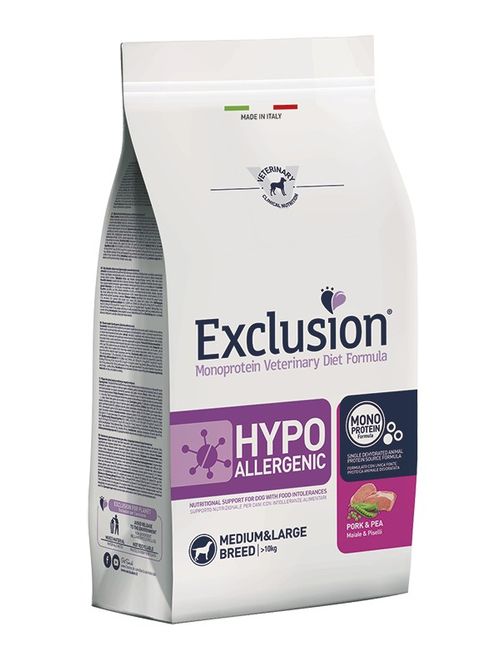 Exclusion diet formula hypoallergenic maiale e piselli medium large
