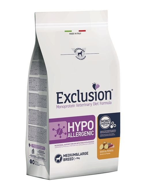 Exclusion diet formula hypoallergenic anatra e patate medium large