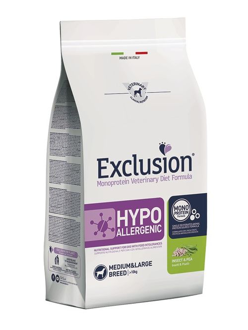 Exclusion diet formula hypoallergenic insect e piselli medio large