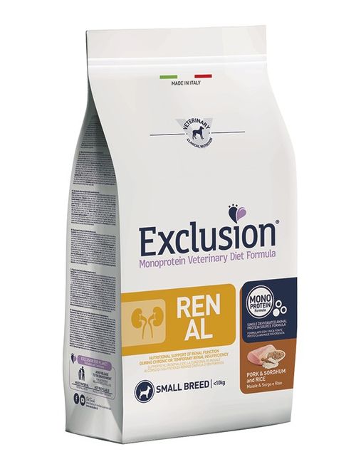 Exclusion diet formula renal maiale e riso small breed