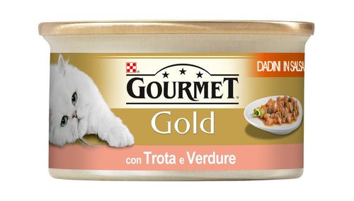 Gourmet gold dadini in salsa con trota e verdure