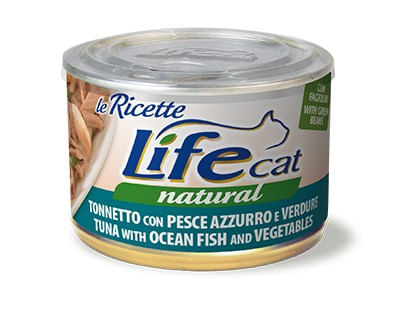 Life cat natural tonnetto con pesce azzurro e verdure