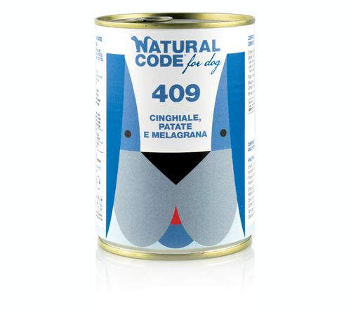 Natural code 409 cane cinghiale patate e melograno