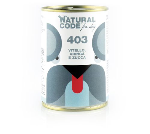 Natural code 403 cane vitello aringhe e zucca