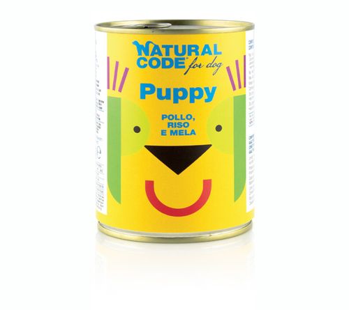 Natural code 01 cane puppy pollo riso e mela