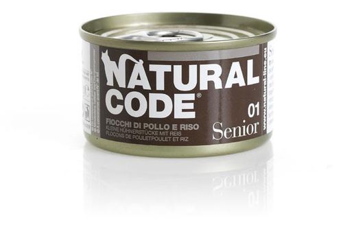 Natural code 01 gatto senior fiocchi di pollo e riso