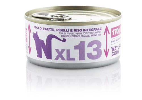 Natural code xl 13 gatto pollo patate piselli e riso integrale