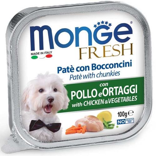 Monge cane fresh pate e bocconcini con pollo e ortaggi