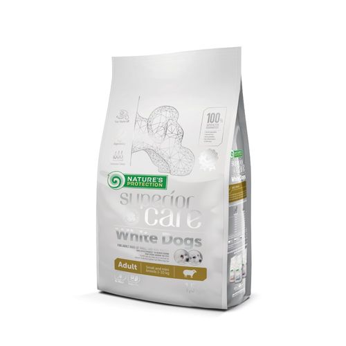 Nature's Protection Superior Care white dogs small agnello