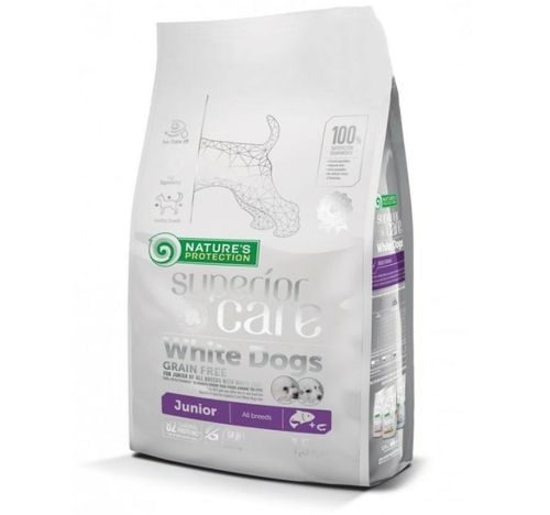 Nature's Protection Superior Care junior white dogs salmone