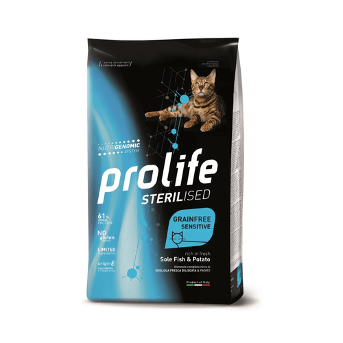Prolife - Per Gatti Sterilised Grain free Sensitive Sogliola & Patate 7 Kg