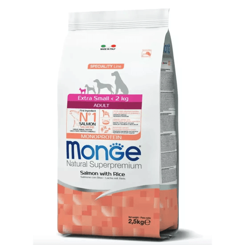 MONGE NATURAL Natural Superpremium Adulto Extra Small Salmone & Riso