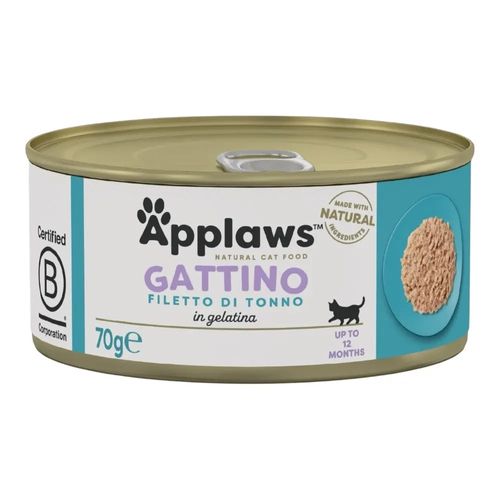 Applaws Gatto lattine Kitten Tonno in gelatina 24 x 70 g